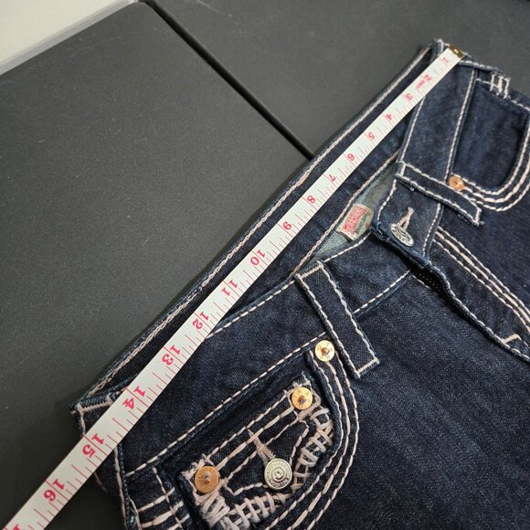 True Religion Dark Wash Boot Cut Denim Jeans Size 28 - Picture 12 of 16